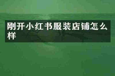 刚开小红书服装店铺怎么样