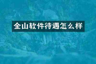 金山软件待遇怎么样