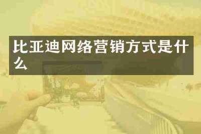 比亚迪网络营销方式是什么