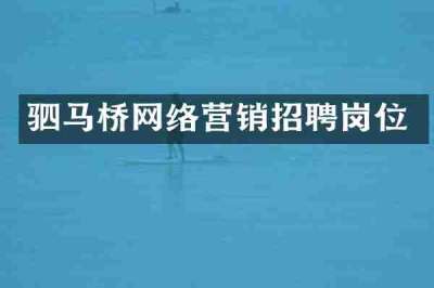 驷马桥网络营销招聘岗位