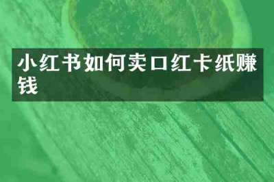 小红书如何卖口红卡纸赚钱