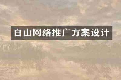 白山网络推广方案设计