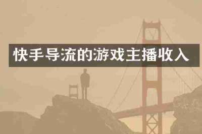 快手导流的游戏主播收入