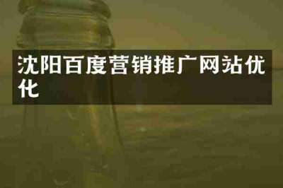 沈阳百度营销推广网站优化