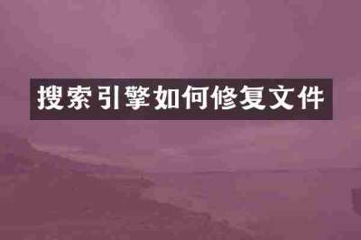 搜索引擎如何修复文件
