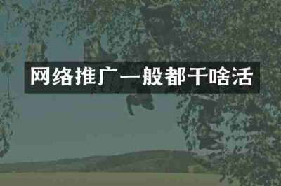 网络推广一般都干啥活