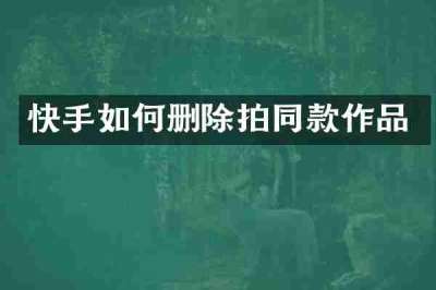 快手如何删除拍同款作品