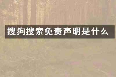 搜狗搜索免责声明是什么