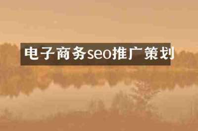 电子商务seo推广策划