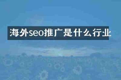 海外seo推广是什么行业