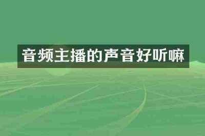 音频主播的声音好听嘛