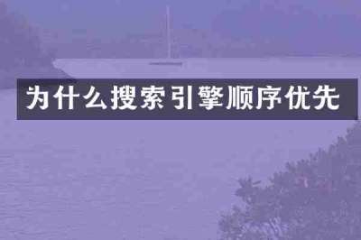 为什么搜索引擎顺序优先