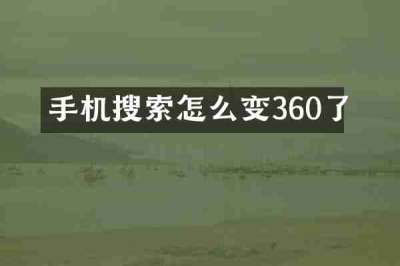 手机搜索怎么变360了
