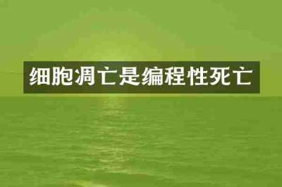 细胞凋亡是编程性死亡
