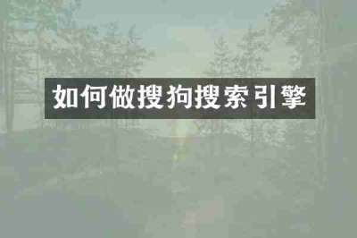 如何做搜狗搜索引擎
