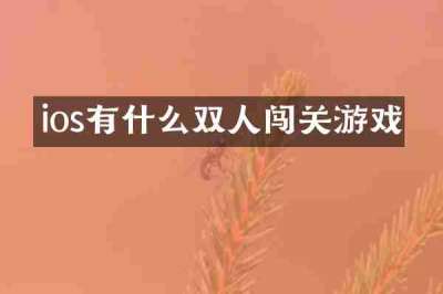 ios有什么双人闯关游戏