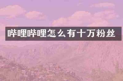 哔哩哔哩怎么有十万粉丝