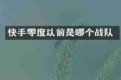 快手零度以前是哪个战队