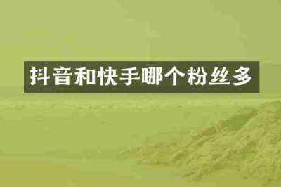 抖音和快手哪个粉丝多