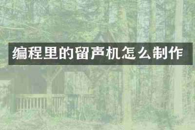 编程里的留声机怎么制作