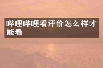 哔哩哔哩看评价怎么样才能看