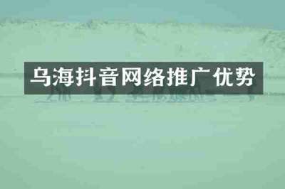 乌海抖音网络推广优势