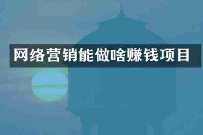 网络营销能做啥赚钱项目