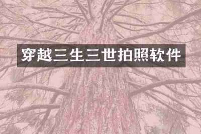 穿越三生三世拍照软件