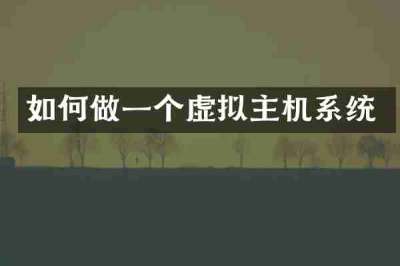 如何做一个虚拟主机系统