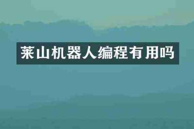 莱山机器人编程有用吗