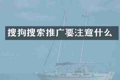 搜狗搜索推广要注意什么
