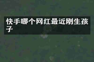 快手哪个网红最近刚生孩子
