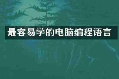 最容易学的电脑编程语言