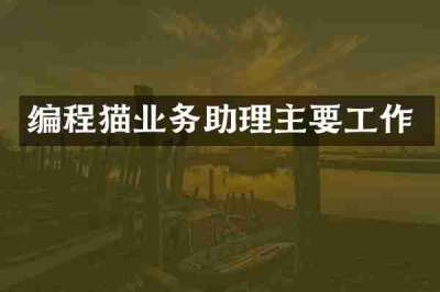 编程猫业务助理主要工作
