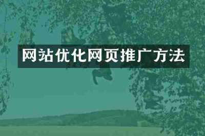 网站优化网页推广方法