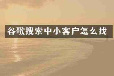 谷歌搜索中小客户怎么找