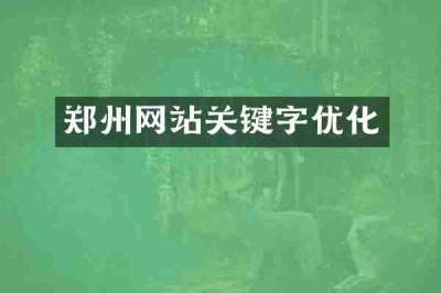 郑州网站关键字优化