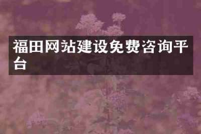 福田网站建设免费咨询平台