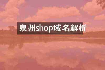 泉州shop域名解析