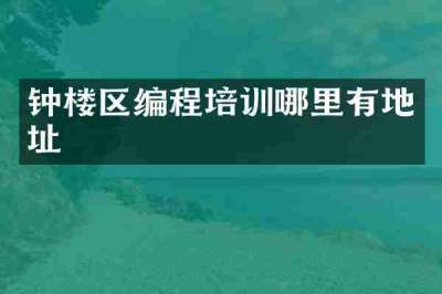 钟楼区编程培训哪里有地址