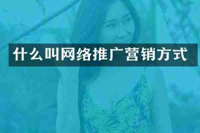 什么叫网络推广营销方式