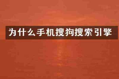 为什么手机搜狗搜索引擎