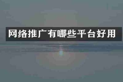 网络推广有哪些平台好用