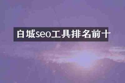 白城seo工具排名前十