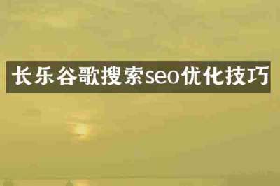 长乐谷歌搜索seo优化技巧