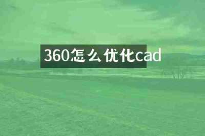 360怎么优化cad