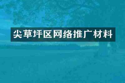 尖草坪区网络推广材料