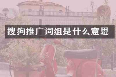 搜狗推广词组是什么意思