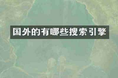 国外的有哪些搜索引擎
