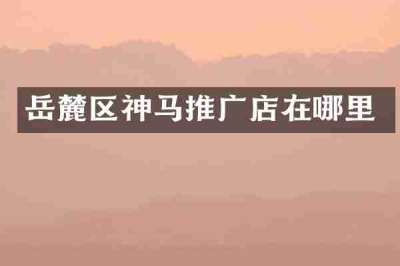 岳麓区神马推广店在哪里